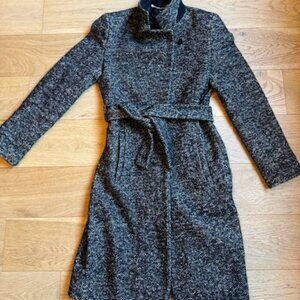 Hugo Boss Tweed Wool Belted Wrap Coat - Like New